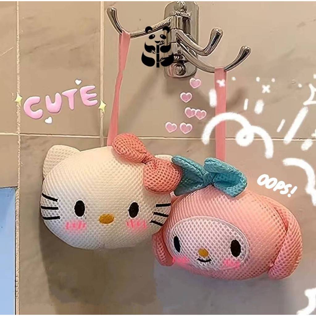 Sanrio Hello Kitty แปรงแต่งหน้าการ์ตูนอะนิเมะฟองน้ําอาบน้ํ รูปที่ 2