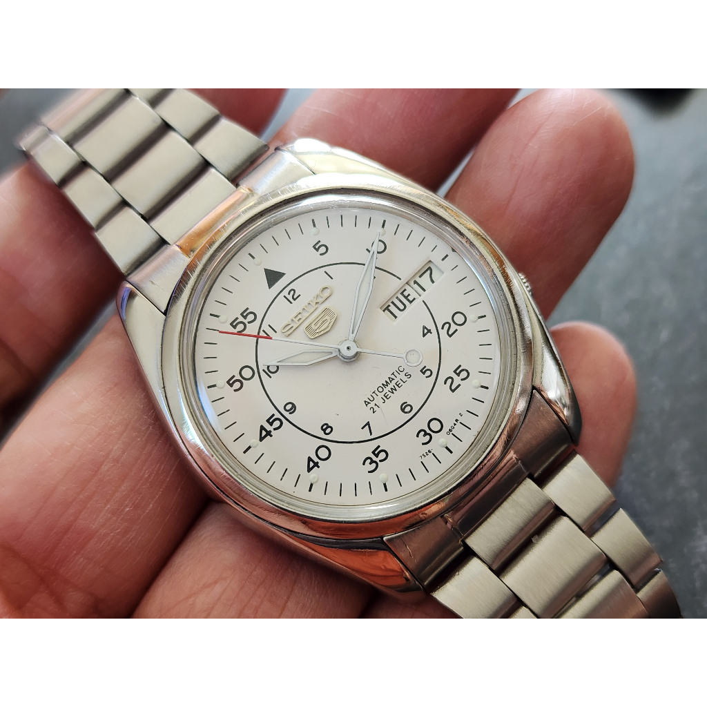 นาฬิกา Seiko Men's Watch Automatic 7S26 Militay หน้าขาว white dial  (second hands)