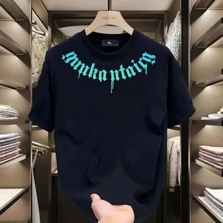 เสื้อยืดคอกลมแขนสั้น พิมพ์ลายตัวอักษรทรงหลวมสไตล์สตรีทวินเทจ เข้ากับทุกการแต่งกายแฟชั่นสําหรับผู้ชาย