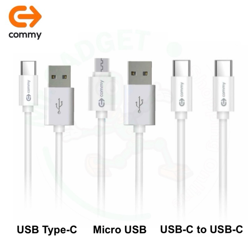 สายชาร์จ Micro usb และ usb type-c บริษัท Commy ประกันศูนย์ Commy ประเทศไทย