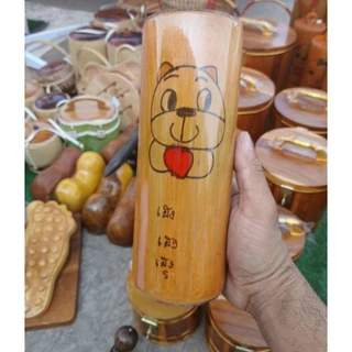 ออมสินไม้ กระปุกออมสินไม้ไผ่ ขนาดความสูงประมาณ 8 นิ้ว ออมสิน ออมเงิน หลากหลายลายคละลาย ของฝาก ของขวัญ ของขวัญปีใหม่