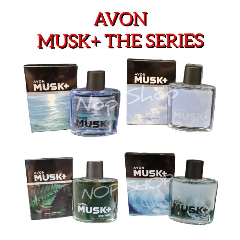💢ใหม่💢Avon Musk for Men Series ➡️ Marine ,Intense ,Vulcian Eau de cologne spray 75ml.