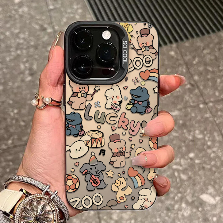 ปาร์ตี้สัตว์ ชินจัง เคสไอโฟนหรูหราไฮโซ เคสโทรศัพท์ For IPhone 11 13 12 14 15 16 Pro 8P 7P X XR XS Max SE เคส กันกระแทก