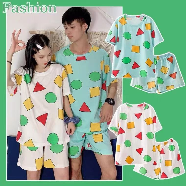 💖พร้อมส่ง🛌ชินจัง ชุดนอน ชุดนอนเข้าเซ็ต ชุดนอนผ้าคอตตอน แขนสั้นขาสั้นลายการ์ตูน ผ้านิ่มใส่นอนสบาย บิ๊กไซส์ ของแท้ 100%