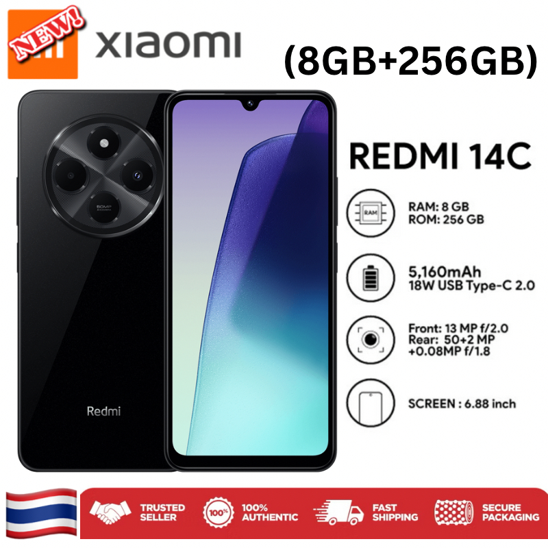 [จัดส่งฟรี] Redmi 14C 5G 8+256 มือถือ 6.88" แบต 18W 5160mAh 120Hz กล้องหลัก 50 MP ประกัน 15 เดือน