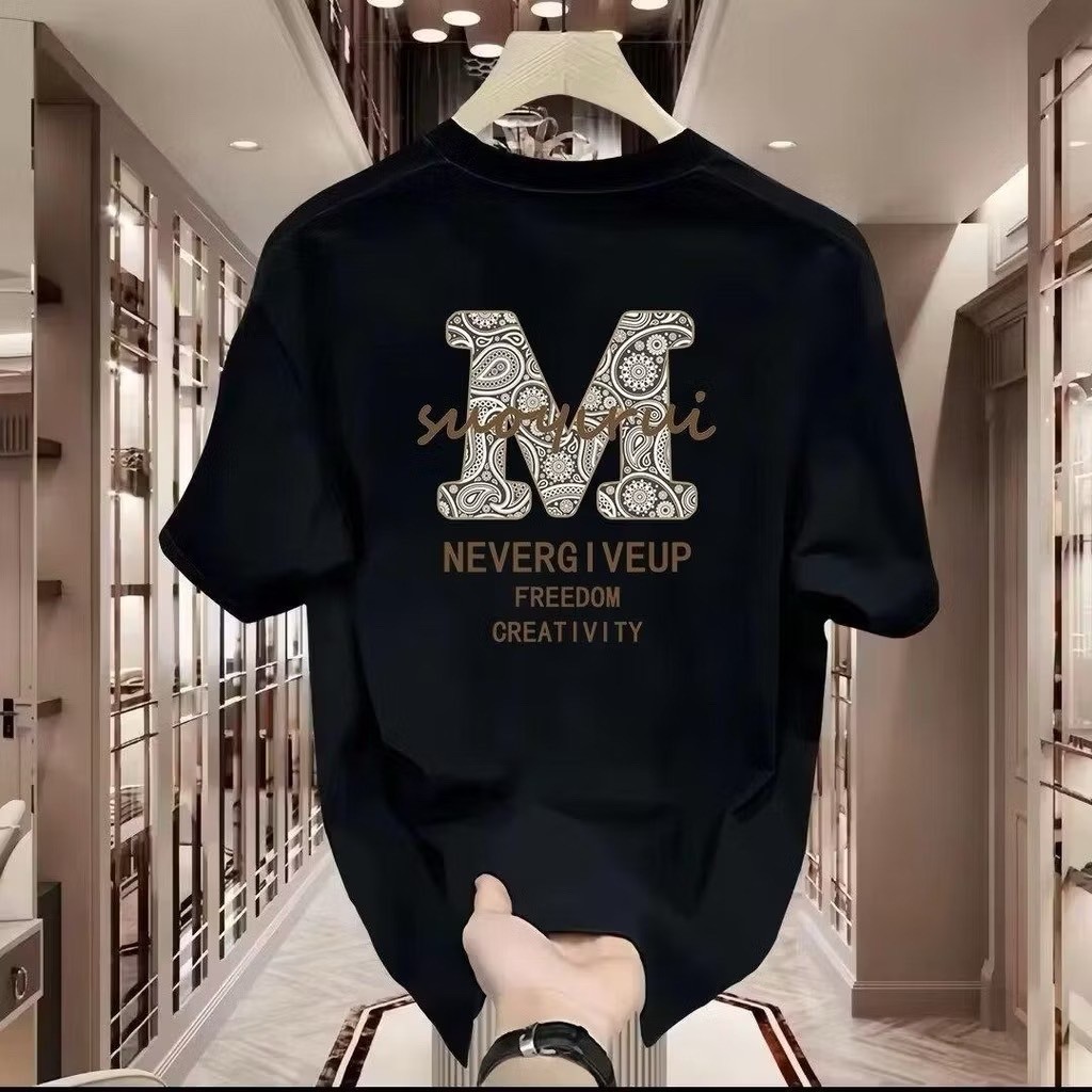 เสื้อยืดลายพิมพ์กราฟิก สวมใส่สบายด้วยเนื้อผ้าฝ้ายคุณภาพเยี่ยม เสื้อผู้ชาย