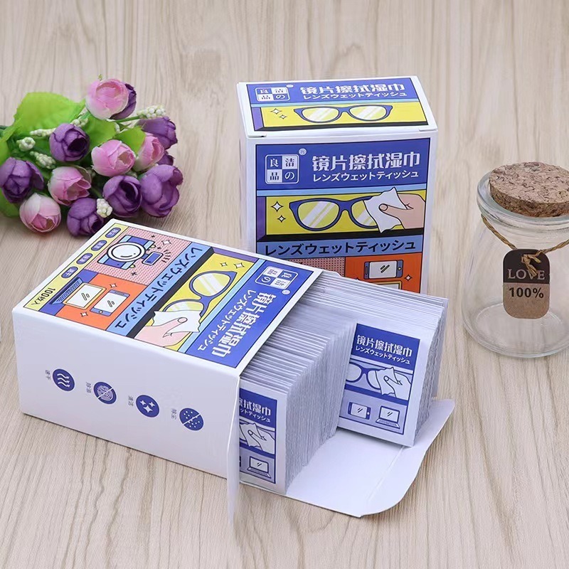 ผ้าเช็ดแว่นตา 100 ชิ้น กระดาษเช็ดทำความสะอาด แผ่นเช็ดเลนส์กล้อง ที่เช็ดโทรศัพท์ ผ้าเช็ดหน้าจอ