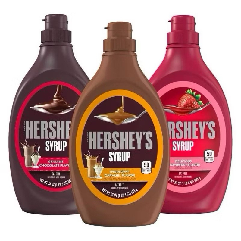 Hershey’s syrup chocolate /strawberry /caramel 623g. นำเข้าจากอเมริกา🇺🇸 ไซรัปคาราเมล สตอเบอรี่ ช็อกโกแลต