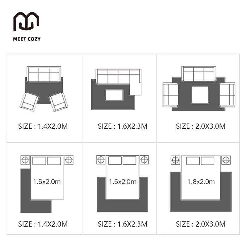 MEET COZY พรมแคชเมียร์เลียนแบบ ขนนิ่ม พรมปูพื้นห้อง carpet living room #1 DB-Grey#2 - รูปที่ 7