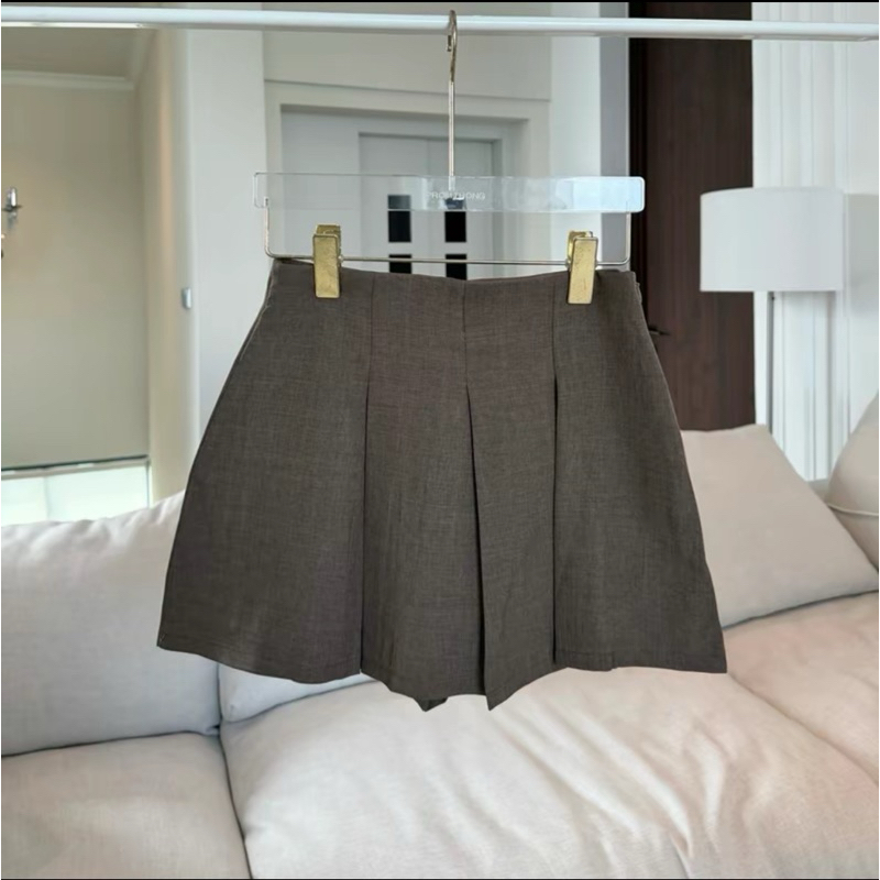 กระโปรงเทนนิส Pomthong สีน้ำตาล ไซส์S เอว25-26