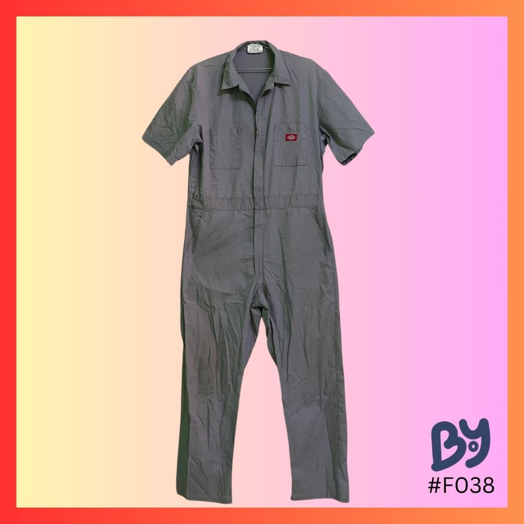 #F038/155 Dickies size: L ชุดหมี ชุดช่าง สีเทา