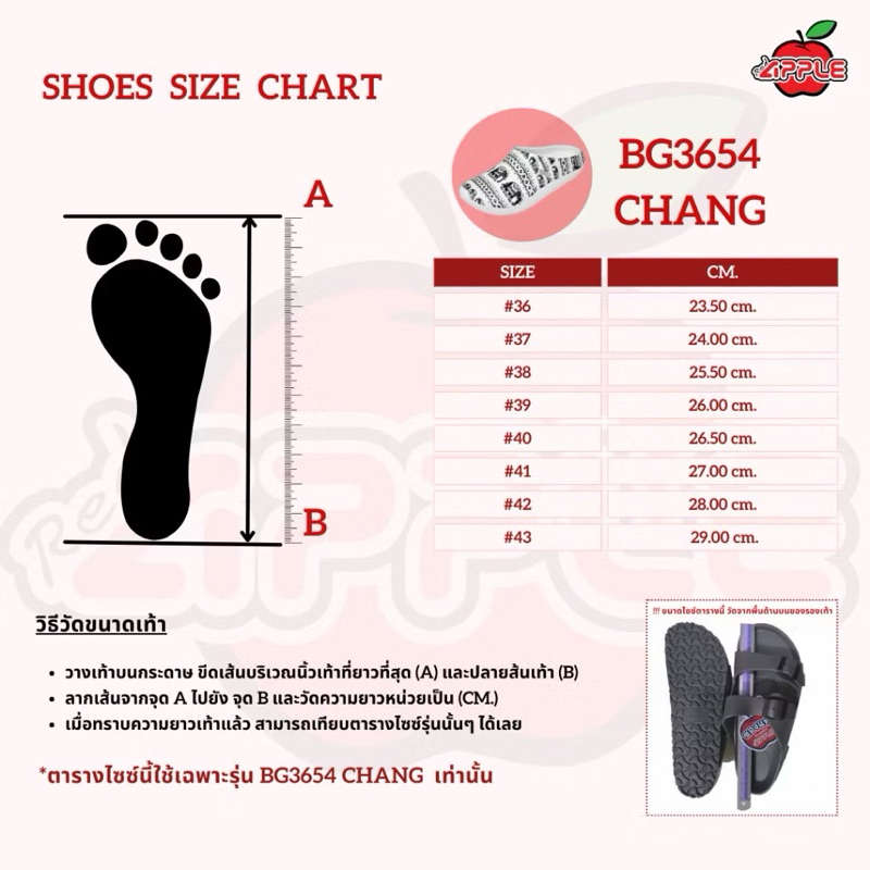 รองเท้าลายช้าง Red Apple(เรดแอปเปิ้ล) รุ่น BG3655-ลายช้าง รูปที่ 8
