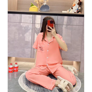 พร้อมส่ง!! ชุดนอนผ้าไหมอิตาลีแขนสั้นขายาว ผ้านิ่มใส่สบายมาก