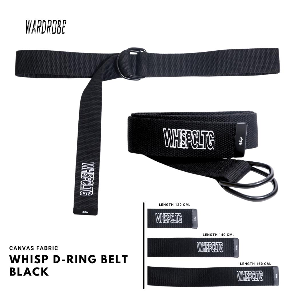 เข็มขัดห่วงคู่ สายผ้า Canvas ผ้าหนา สัมผัสนุ่มสบาย WHISP D-RING BELT - BLACK