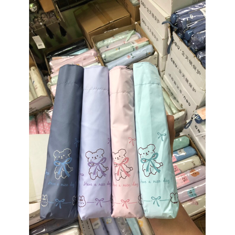 ร่มญี่ปุ่น🇯🇵 ลายใหม่ 2025 🧸 ขนาด 3 ตอน โครงอลูมิเนียม น้ำหนักเบา พกพาสะดวก อย่างดีกันแดด UV 100% 🌤️