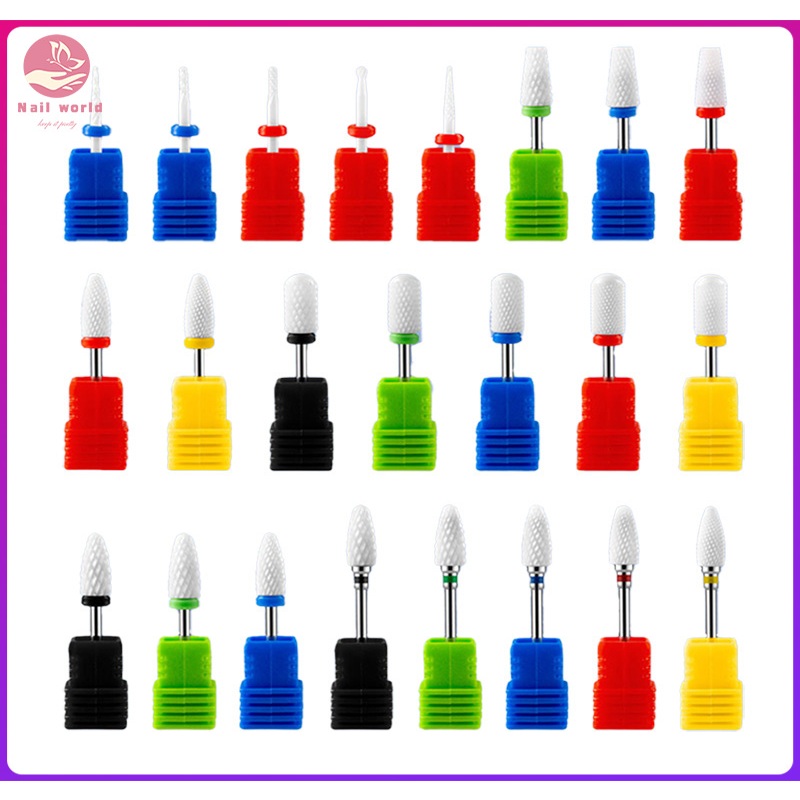 Nail.World หัวเจียรเซรามิค หัวเจียรเล็บ เจียหน้าเล็บ มีหลายทรง สำหรับเจียรเล็บ แบบแยกหัว เจียรหน้าเล็บไม่