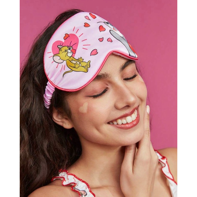 [พร้อมส่ง] ผ้าปิดตานอน Tom & Jerry **แถมถุงผ้า** ของแท้💯 สำหรับเดินทาง กันแสง Sleeping Mask ที่ปิดตา หลับสบาย