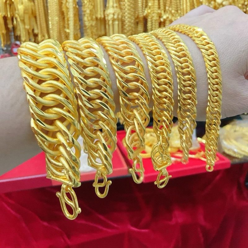 เลทข้อมือบิดยุ่งเนื้อทราย1บ2บ3บ5บ10บ20บทองหุ้มฟรีกล่องตะขอ