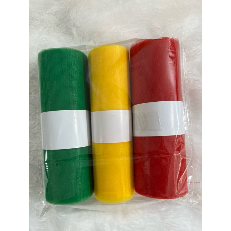ผ้า 3 สี ผ้าแพรสามสี ผ้าสามสี ผ้าผูกศาล ยาว 6 เมตร หรือขนาดตามสั่ง