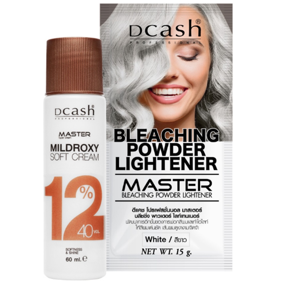 Dcash Master Bleaching Powder Lightener ดีแคช ผงฟอกสีขาว ผงกัดสีผม น้ำยากัด ฟอกผม ย้อม ผมสว่าง เปลี่