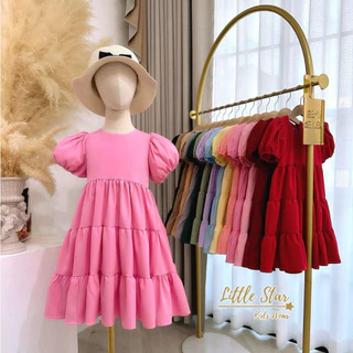 ⭐️Littlestar👧🏻เดรสกระโปรงยาว3ชั้นแขนตุ๊กตา ผ้าไหมอิตาลี ใส่สวย มี17สี GMP0608 (2XL,3XL) รุ่นนี้มี2ตะกร้านะคะ