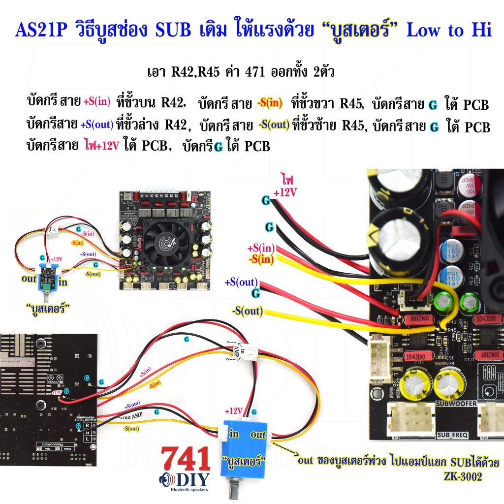 LOW TO HI Booster Sub bass & MID-HI บูสเตอร์ ซับเบสและมิดไฮล์ by 741DIY