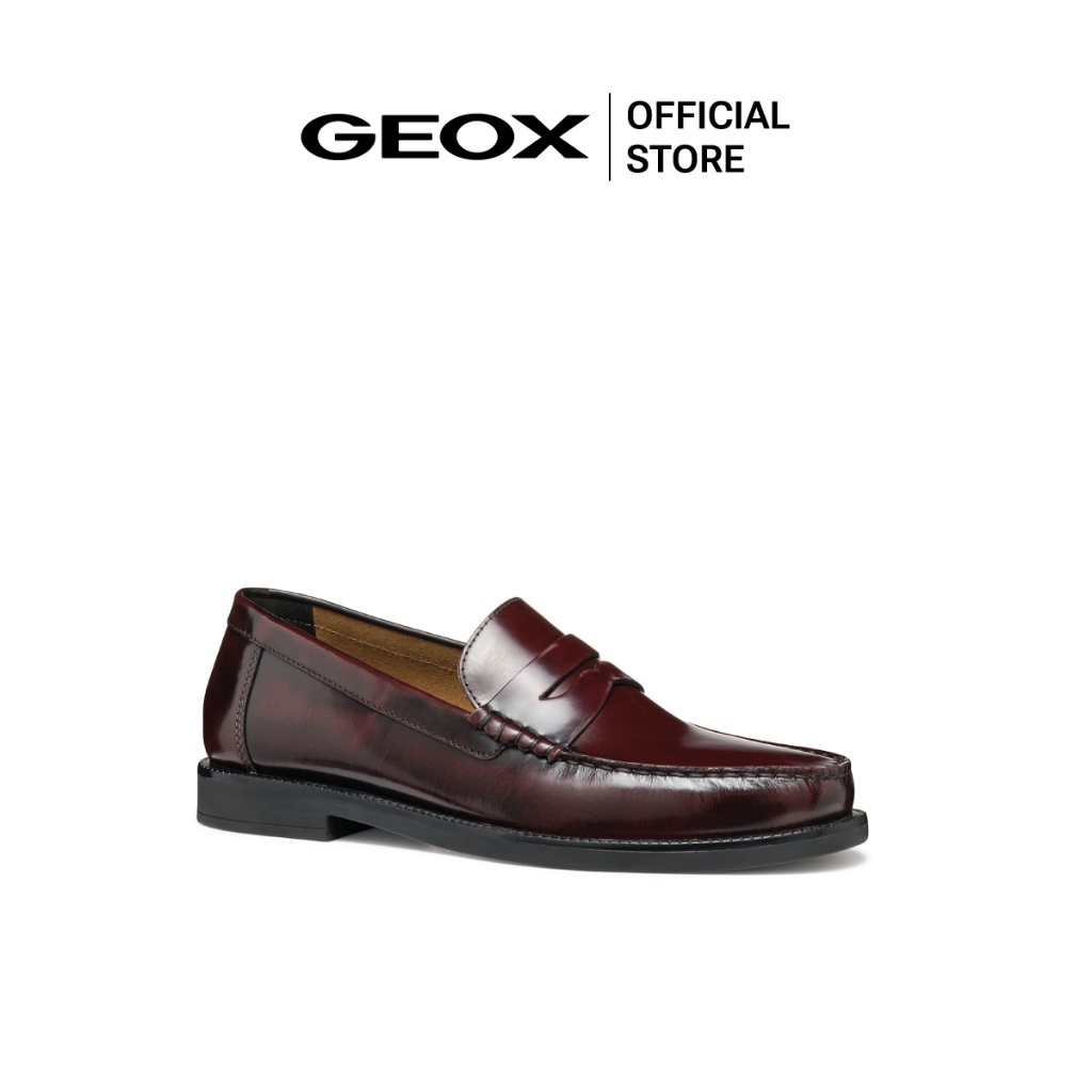 GEOX รองเท้าหนังผู้ชาย รุ่น U RECANATI - WINE SS25 (U55HVBC7011M_S5BRXX)