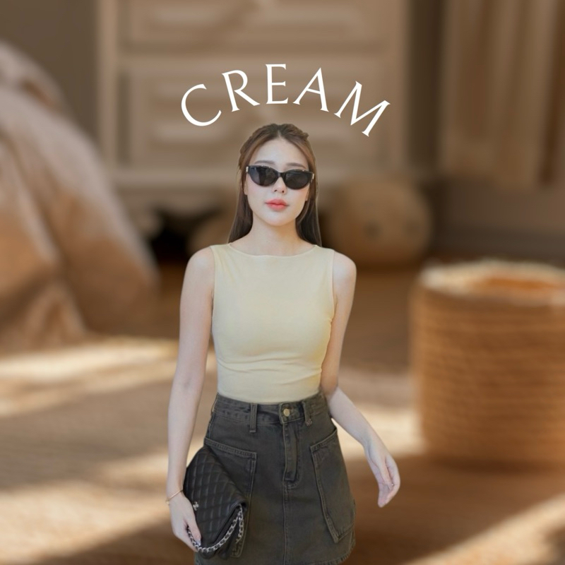 Jolie Top | เสื้อกล้ามแขนกุด สไตล์ Old Money ผ้ายูนิเนื้อนุ่ม - ภาพย่อย 4