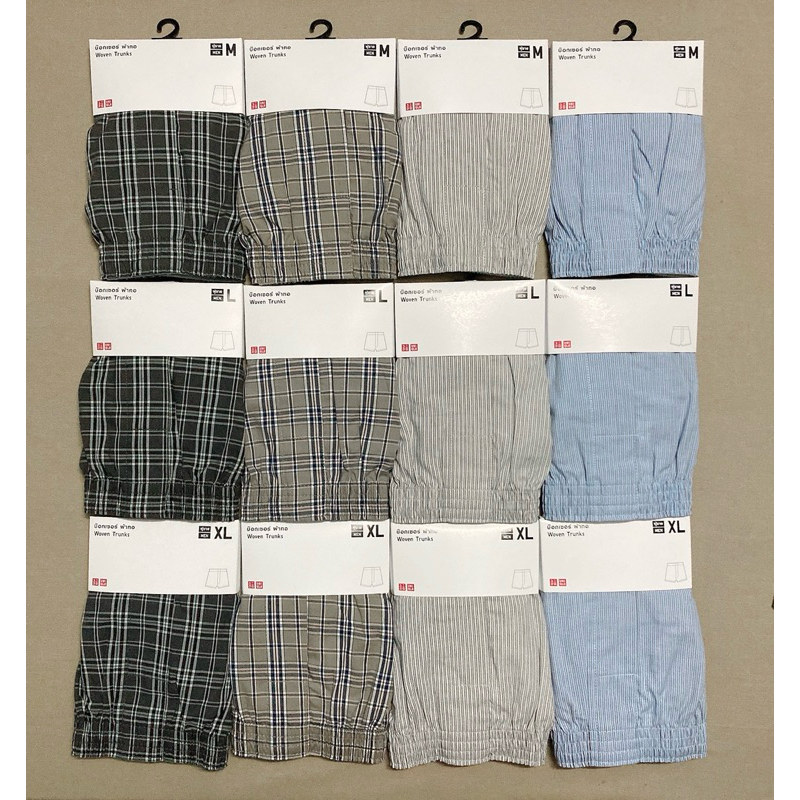 ยูนิโคล่:กางเกงบ๊อกเซอร์ผ้าทอ  ผู้ชาย