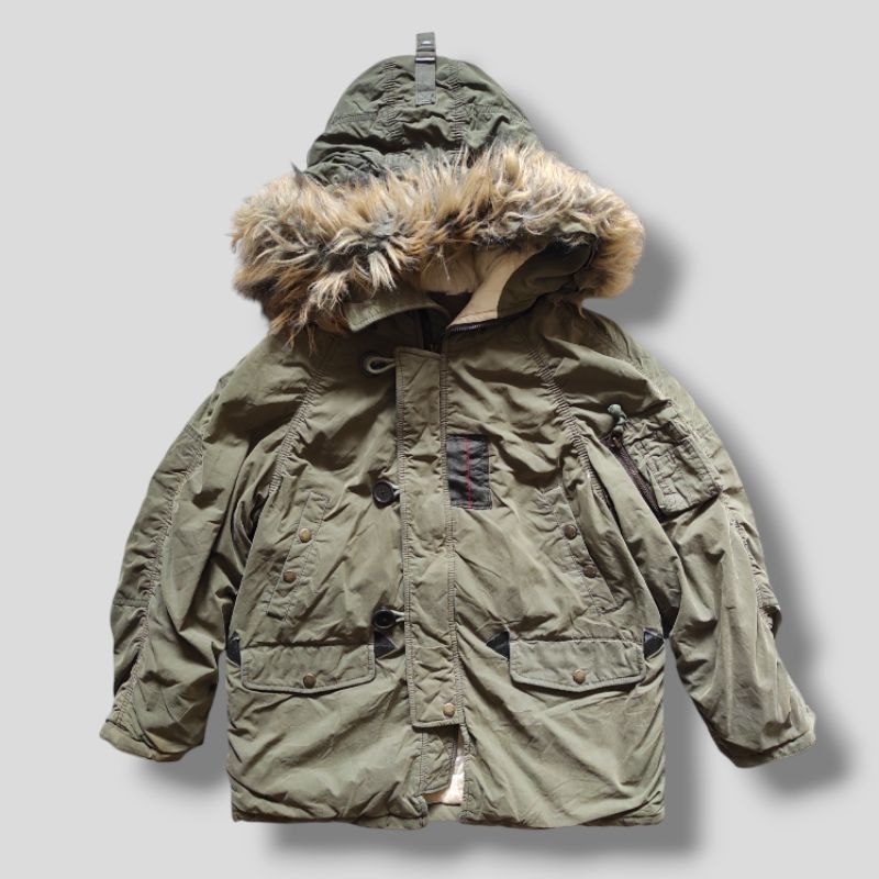 AVIREX U.S.A. AIR FORCE N-3B PARKA FLIGHT JACKET KID MODEL เสื้อโค้ทนักบินเด็ก รุ่นเก่า หายาก งานเอก