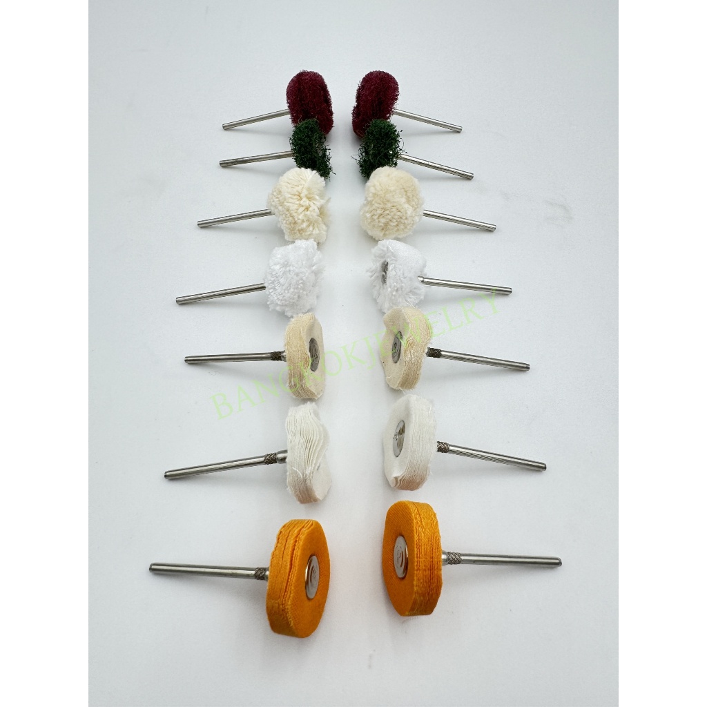 ลูกผ้าขัดมีแกน ล้อผ้าขัด แกน 2.35 มิล 12ชิ้นแถม1ชิ้น ราคา 100บาท