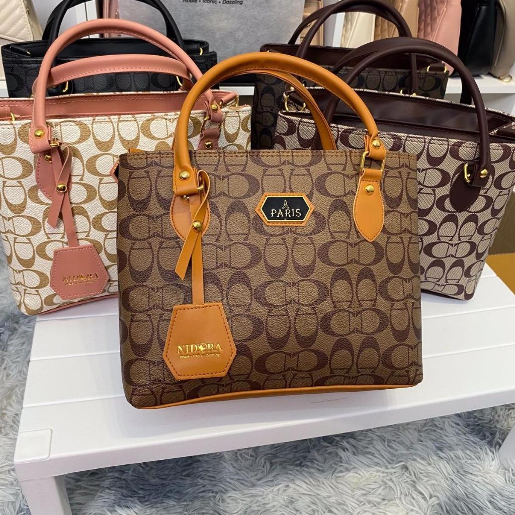 111 กระเป๋างานแท้ NIDORA ลายแว่น หนังกันรอย ใบใหญ่ 11 นิ้วงานสวยมาก หนัง PU