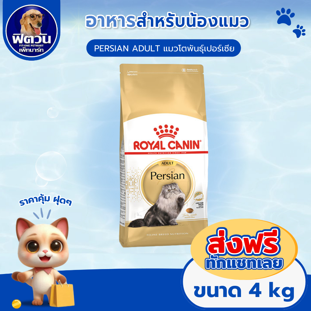ROYAL CANIN Persian (ADULT) อาหารแมวโตพันธุ์เปอร์เซีย ขนาด 4 KG.{อาหารแมวเม็ด}