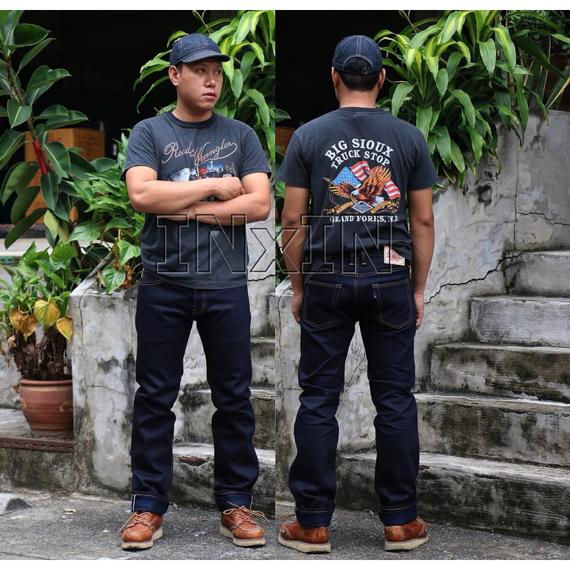 Seventyfourdenim 20Oz INDIGO X INDIGO มีกระบอกเล็ก/กระบอกตรง สินค้าลิขสิทธิ์แบรนด์ไทย