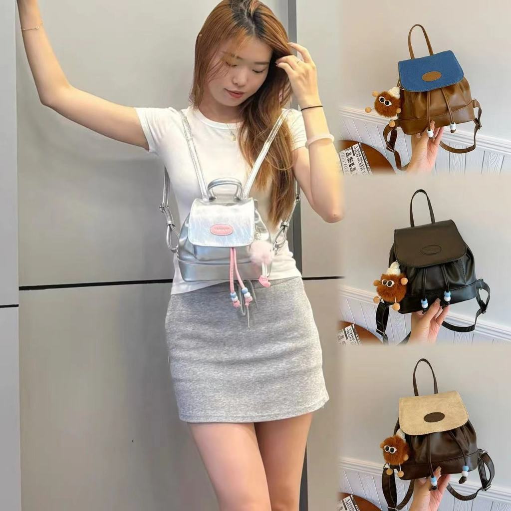 shiny girl:กระเป๋าเป้มีนี้น่ารักมาก มี 4 สีให้เลือก หนัง pu ไม่มีพวงกุญแจแถมให้ค่ะ H5730