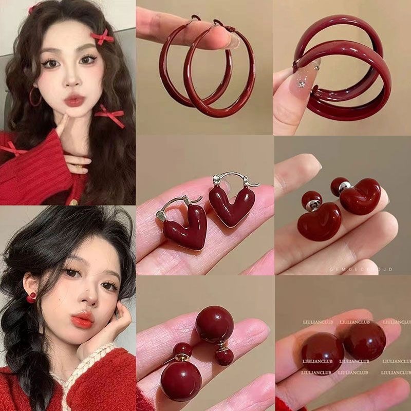 พร้อมส่ง ต่างหูรูปหัวใจแบบใหม่ ต่างหูสไตล์เกาหลี ต่างหูระดับไฮเอนด์ สำหรับผู้หญิง เครื่องประดับหู มีหลายแบบ