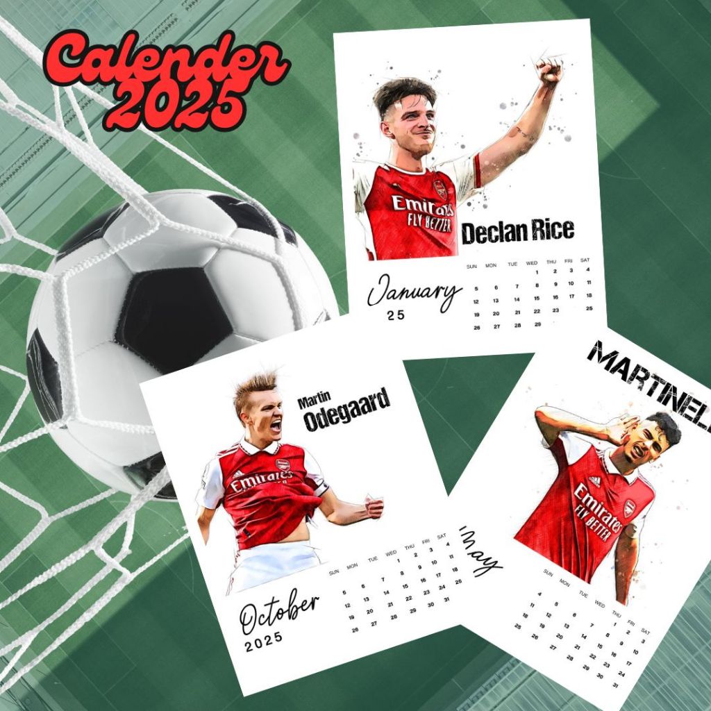 ภาพโปสเตอร์ปฏิทินปี 2025 Calender 2025 ทีมฟุตบอลอาเซนอล