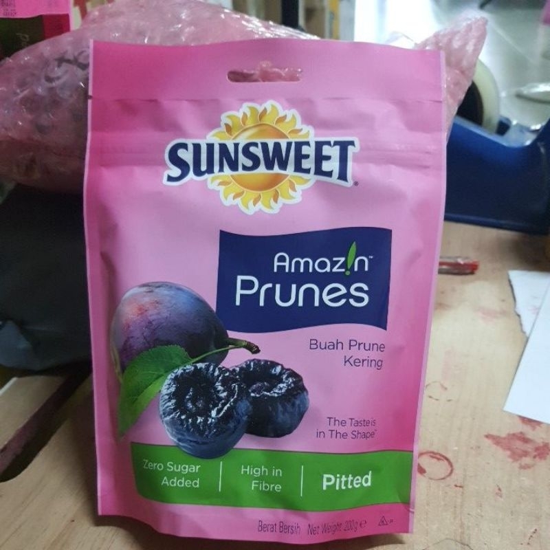 ลูกพรุนไม่มีเมล็ด ( ล็อตใหม่  ตราซันสวีท ขนาด 200 กรัม Sunsweet