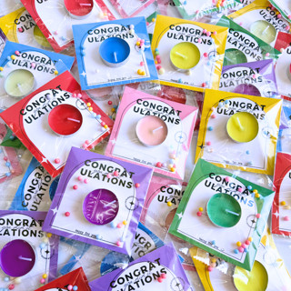 ของขวัญปัจฉิม🌟เทียนคละสี แพ็กเกจถุงซีล 💚💛💗💙❤️💜