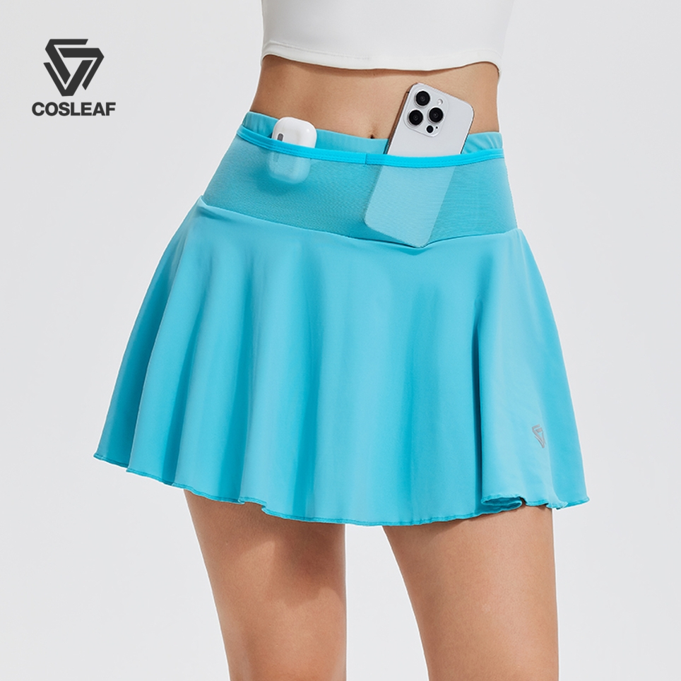 Cosleaf กระโปรงสปอร์ตเอวสูง Lyarc Fabric มีกระเป๋ารอบเอว ผ้ายืด แห้งไว มีซับใน ใส่ได้ทั้งแฟชั่นและกีฬา - รูปที่ 2