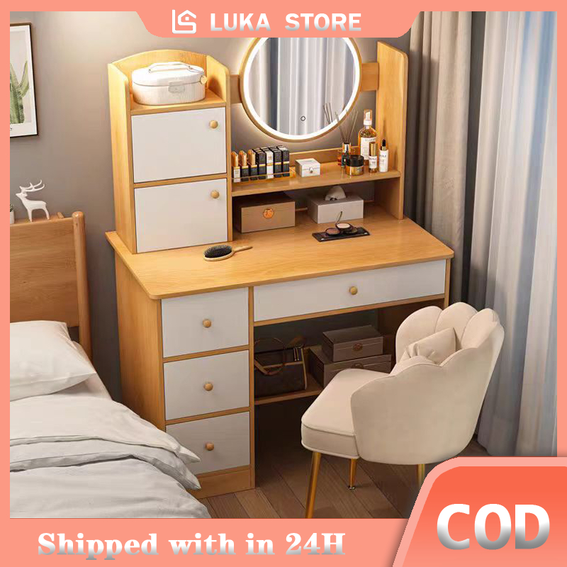 LUKA โต๊ะเครื่องแป้ง  80cm ความจุขนาดใหญ่ ลิ้นชักหลายชั้น Dressing Table