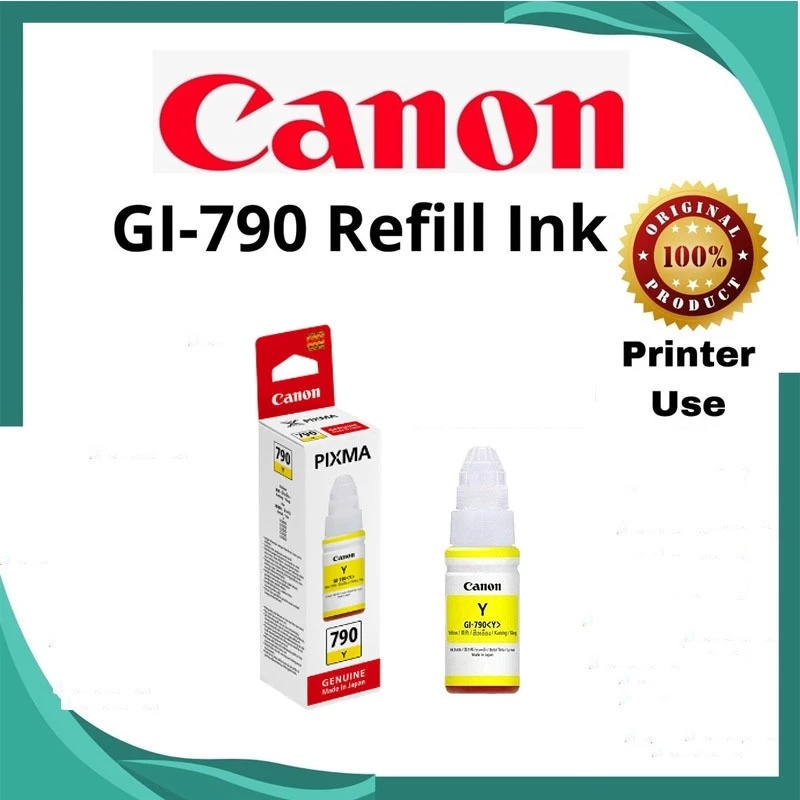หมึก canon GI-790 หมึกเติม CANON หมึกขวดแท้ 4 สี BK /C /M / Y หมึก Canon G2010 /G3010 /G1010 /G4010（สามารถออกใบเสร็จได้）