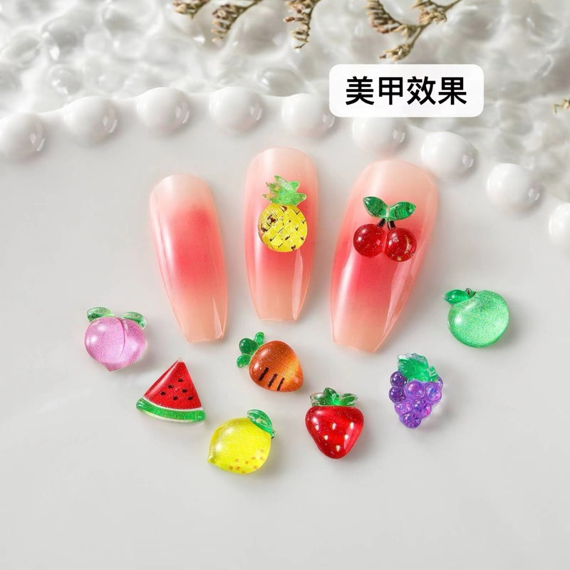 อะไหล่ผลไม้ติดเล็บ ตกแต่งหน้าเล็บ 50 ชิ้น/ห่อ สินค้าพร้อมส่ง