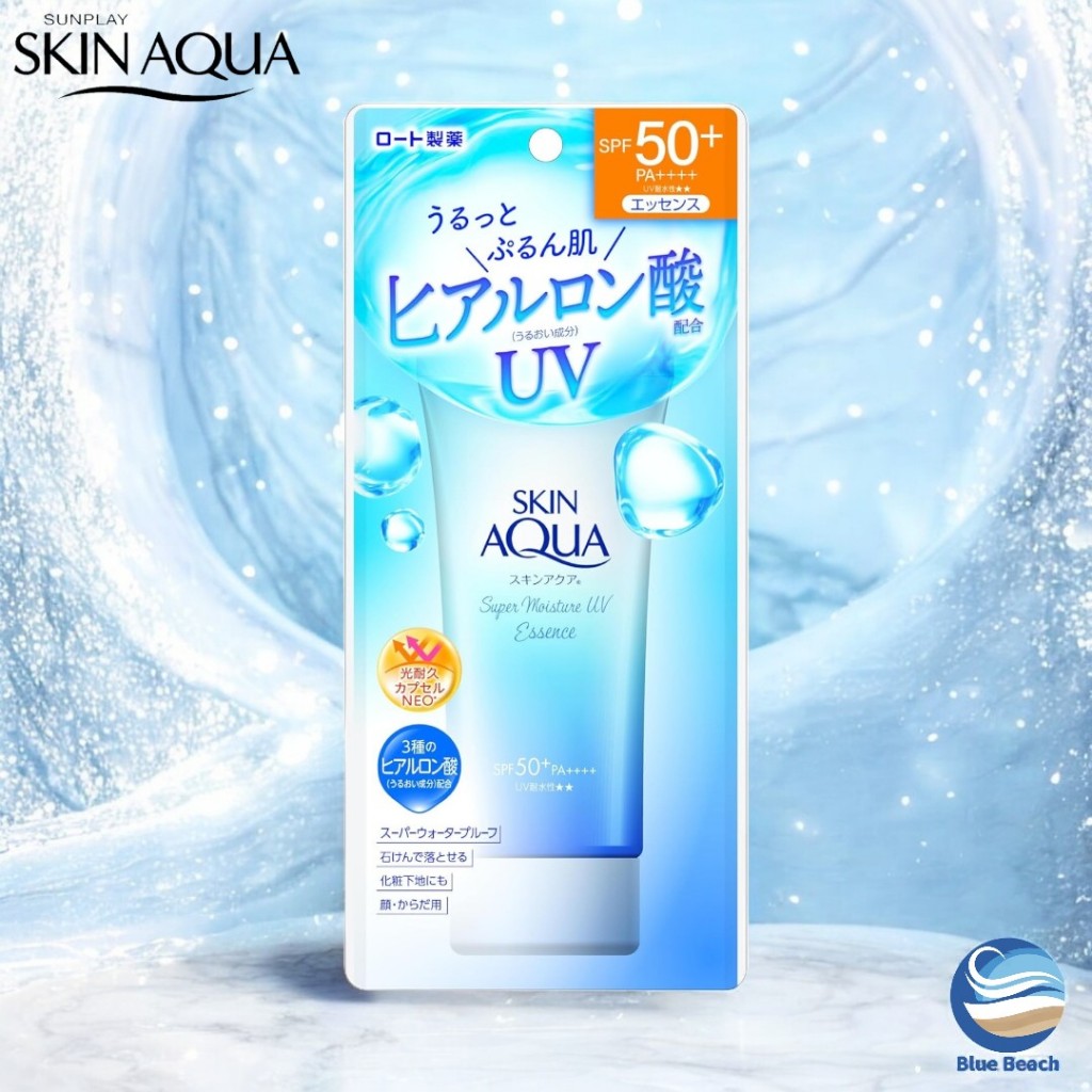 SKIN AQUA Super Moisture Essence /ครีมกันแดดญี่ปุ่นเนื้อเอสเซนซ์ SPF50+ PA++++ พร้อมไฮยาลูรอน 3 ชนิด