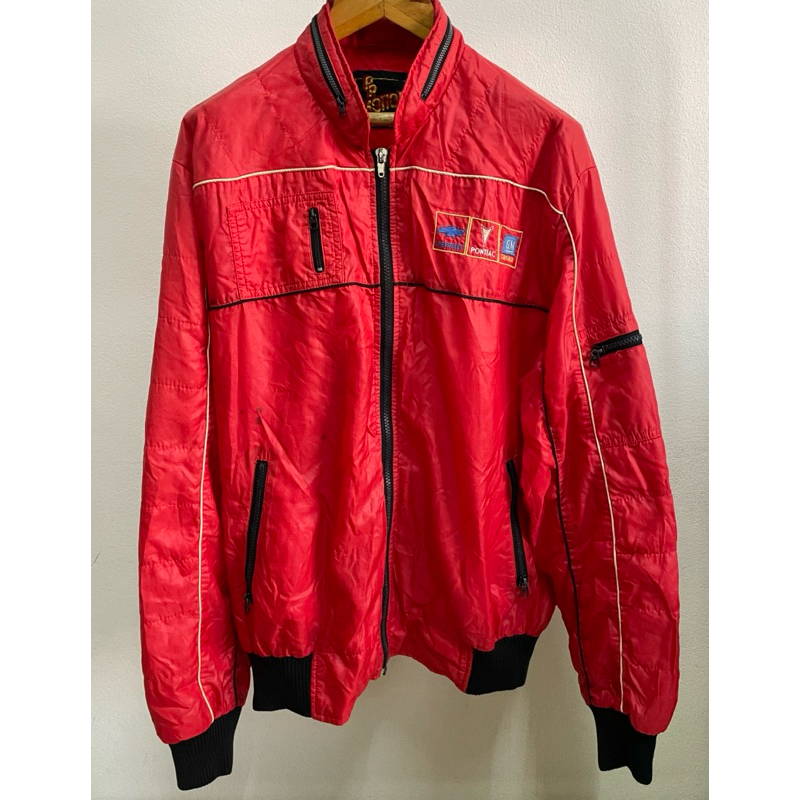 Vintage PR Motion Mens Nylon Racing Jacket  Sz XL GM Chevy Pontiac Car Auto