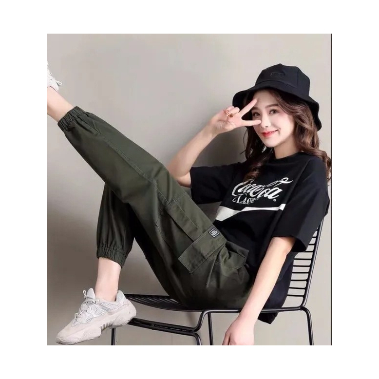 🌈 🚚CODกางเกงผู้หญิง  ราคาถูก กางเกงขาจั๊มผู้หญิง ใส่สบายไม่ร้อน กางเกงขายาวสาวอวบ เหมาะสำหรับใส่ในชีวิตประจำวันK91