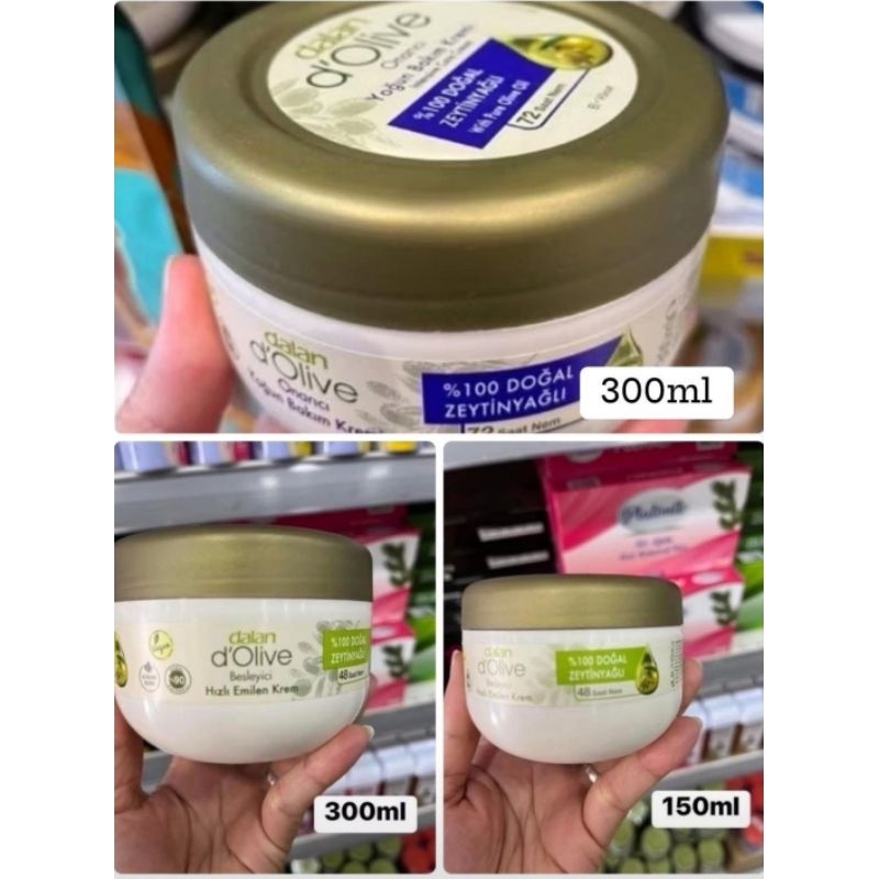 ครีมทามือมะกอก ตุรกี dalan แบบกระปุกขนาด 150ml 300ml