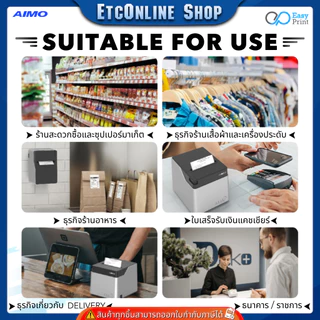 เครื่องพิมพ์ใบเสร็จ สลิป AIMO 80mm QF300-UL/UBT Thermal Printer รองรับระบบ POS ชั้นนำ