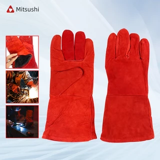 Mitsushi ถุงมือช่างเชื่อม 13.3" ถุงมือหนังงานเชื่อม แบบยาว ช่างเชื่อม งานจับเหล็ก ถุงมืองานเชื่อม