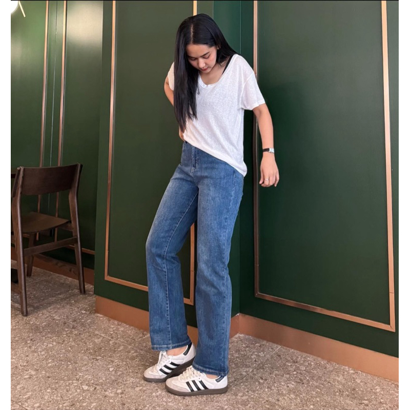 กางเกงยีนส์WANWI ป้ายแดง ทรงกระบอกกลาง